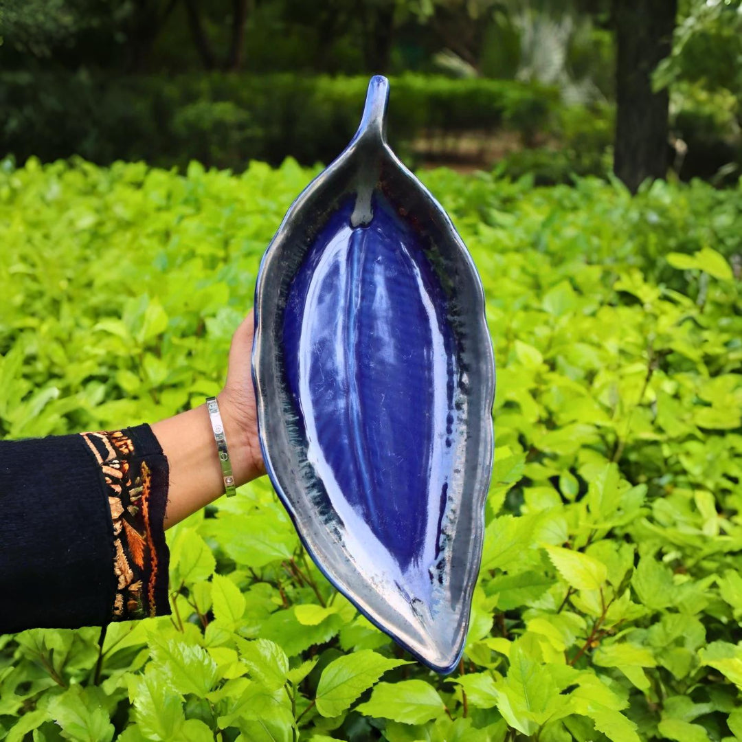 Blue Leaf Platter