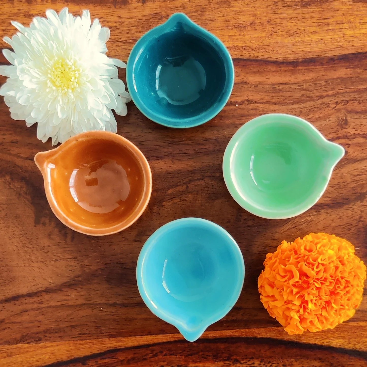 Set of six - Arteclay Ceramic Colorful Diya