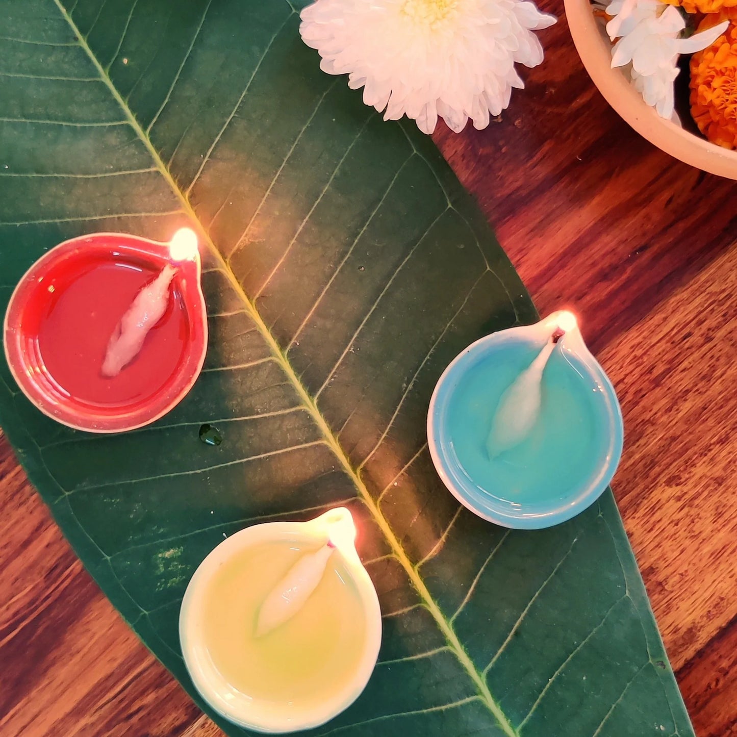 Set of six - Arteclay Ceramic Colorful Diya