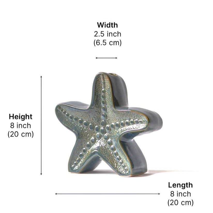 Arteclay Blue Ceramic Starfish Vase