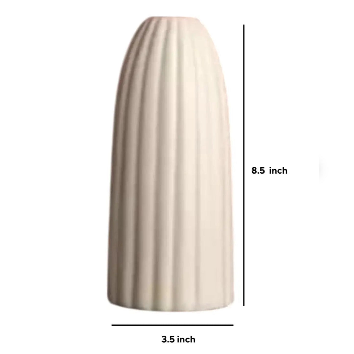 Tall Ribbed Flower Vase (ht 20cm)