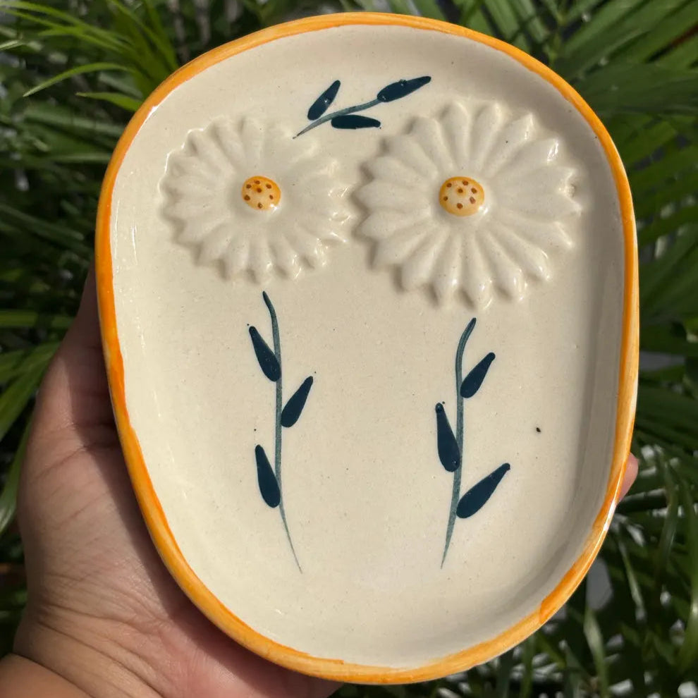 Sunny Bloom Mug & Saucer Set – Floral Design (250ml)