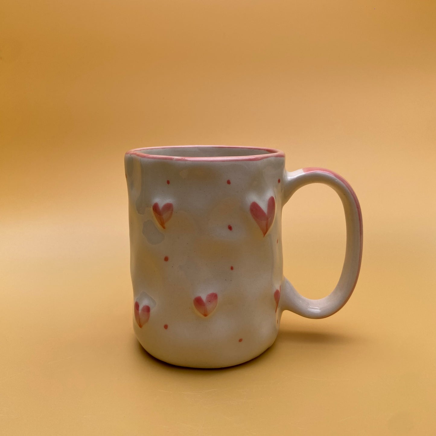 ARTECLAY Hand-Crafted Blush Heart Irregular Mug✨