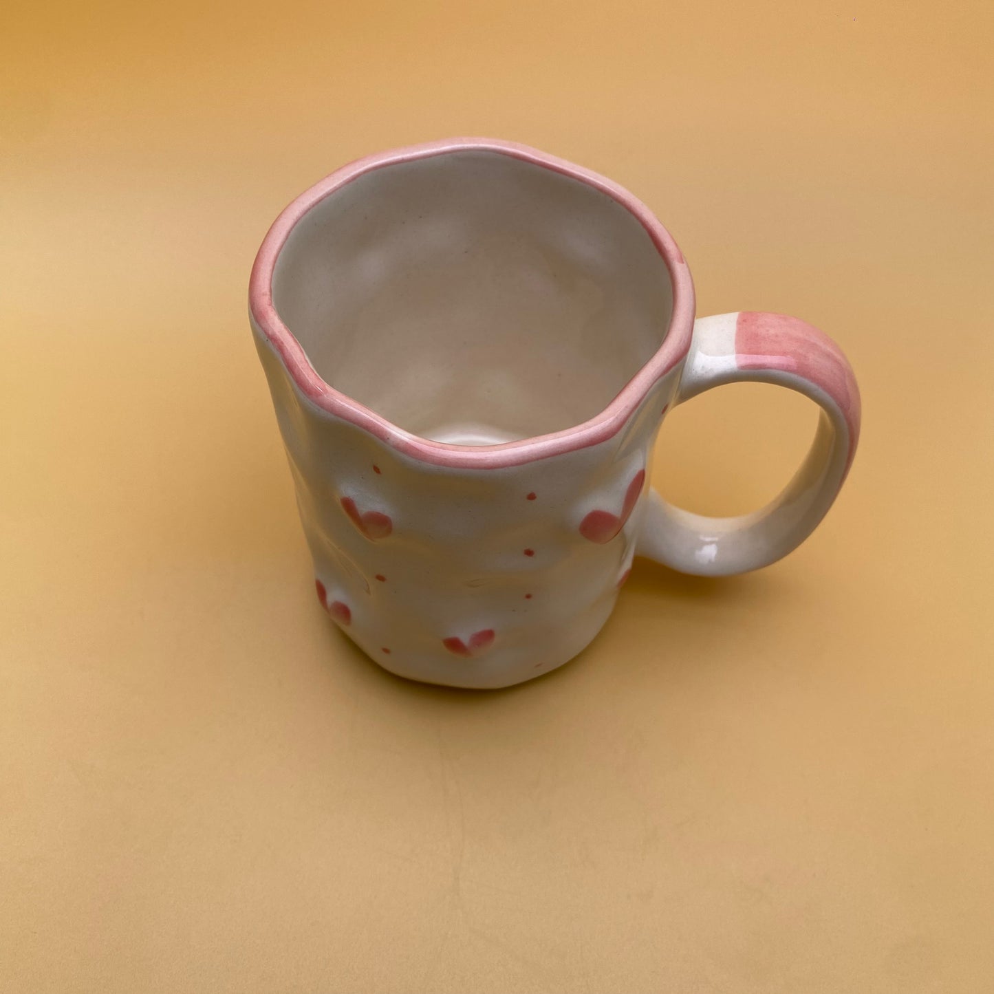 ARTECLAY Hand-Crafted Blush Heart Irregular Mug✨