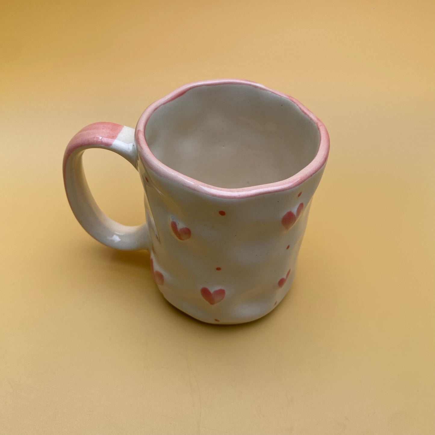 ARTECLAY Hand-Crafted Blush Heart Irregular Mug✨