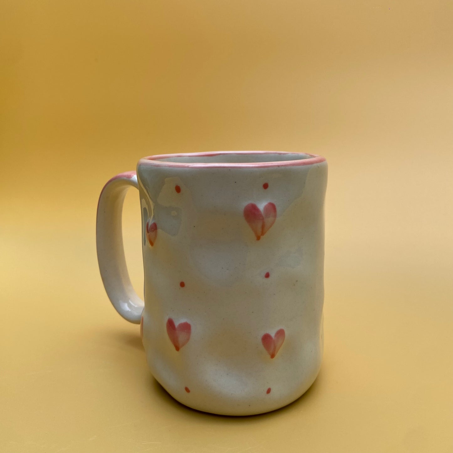 ARTECLAY Hand-Crafted Blush Heart Irregular Mug✨
