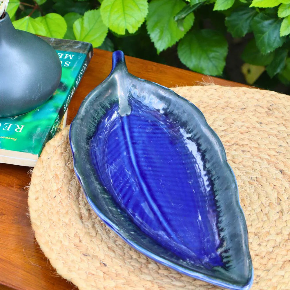 Blue Leaf Platter