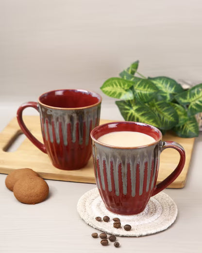 Two-Tone Red & Grey Drip