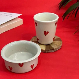 Heart Filter Coffee Mug and Bowl - 200ml
