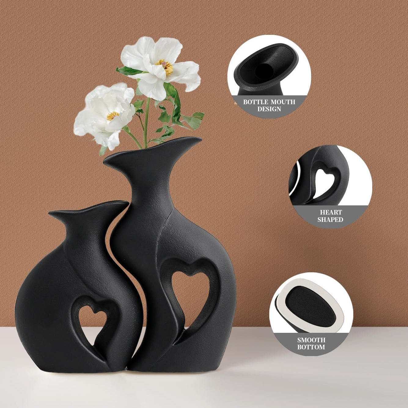 Heart Shaped Vase - Set of 2