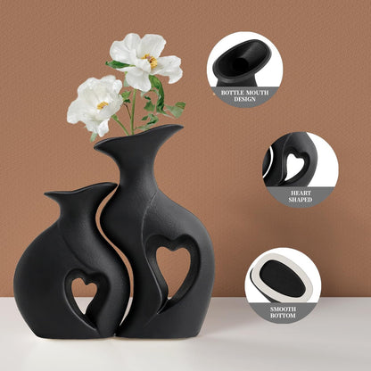 Heart Shaped Vase - Set of 2