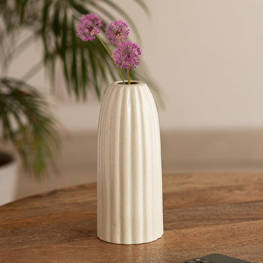 ArteClay Ribbed Ceramic Flower Vase