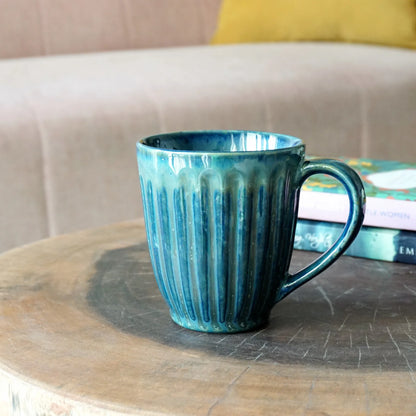 Deep Green Fluted Mug