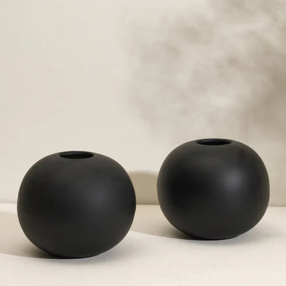 Black Round Vase