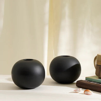 Black Round Vase