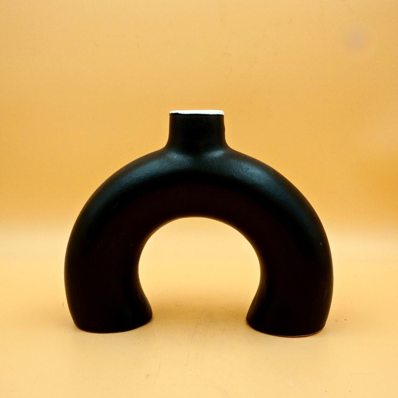 Black Half Donut Vase