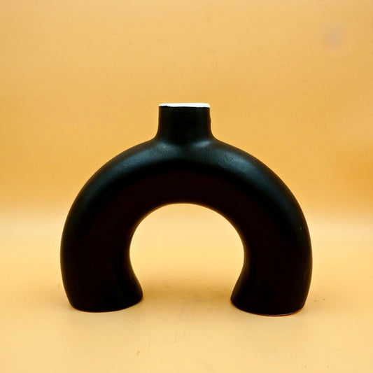 Black Half Donut Vase