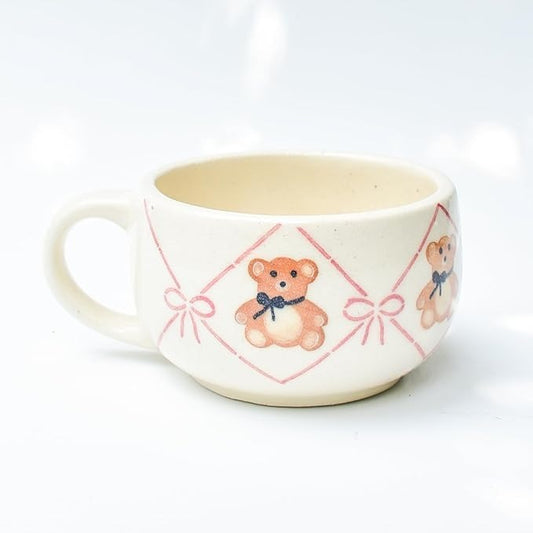 Teddy Ribbon Shallow Mug