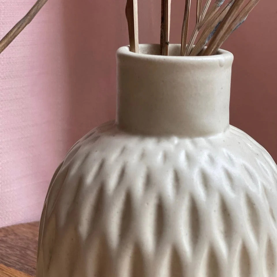 Textured White Vase