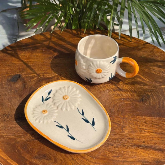 ARTECLAY Hand-Crafted Daisy Dream Cup With Saucer✨
