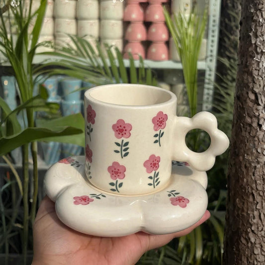 Floral Morning Mug and Saucer