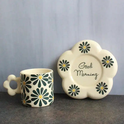 Blue Morning Mug and Saucer