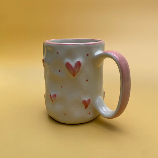 ARTECLAY Hand-Crafted Blush Heart Irregular Mug✨