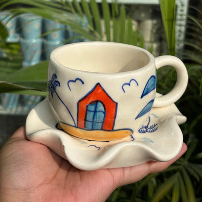 Village Cup abd Wavy Saucer