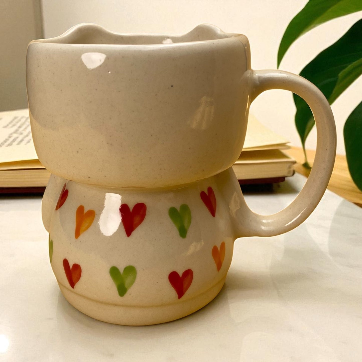 Colorful Heart Kitty Mug