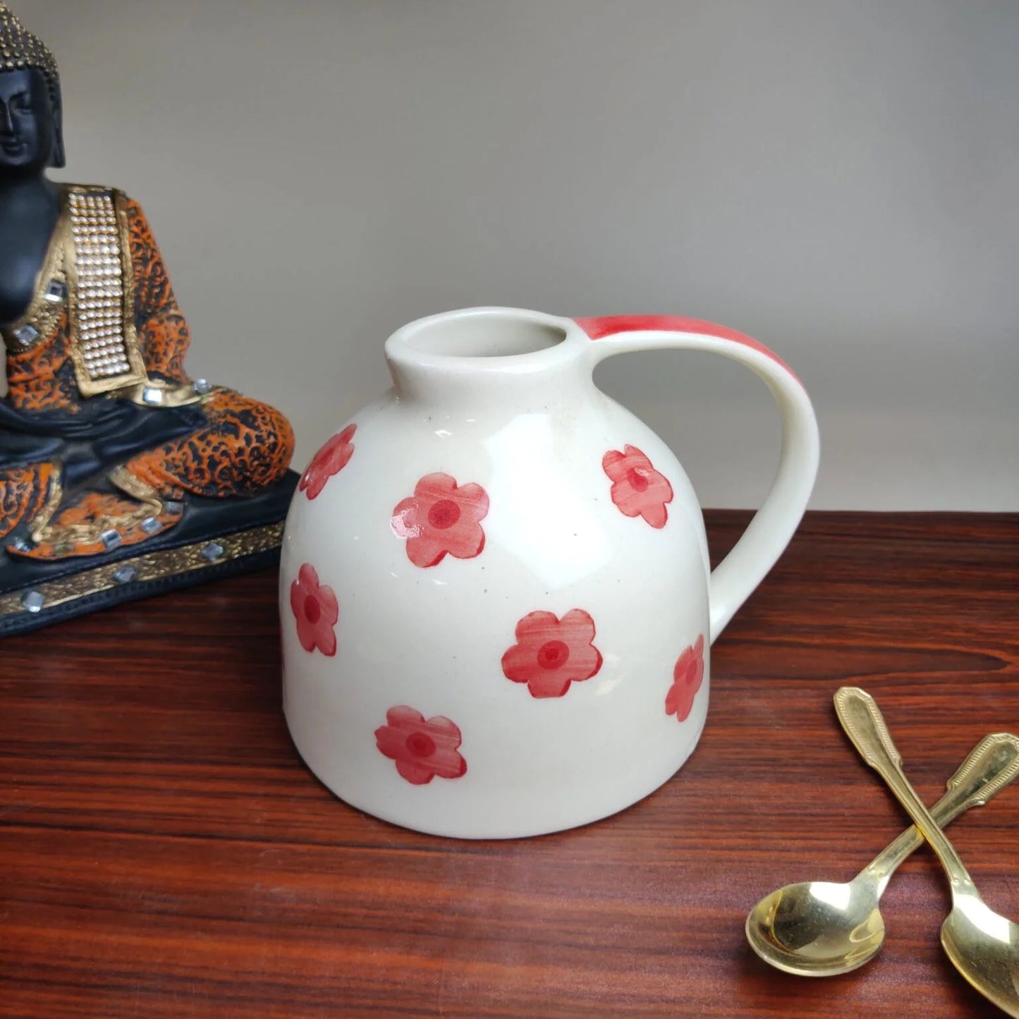 Red Flower Jug Vase
