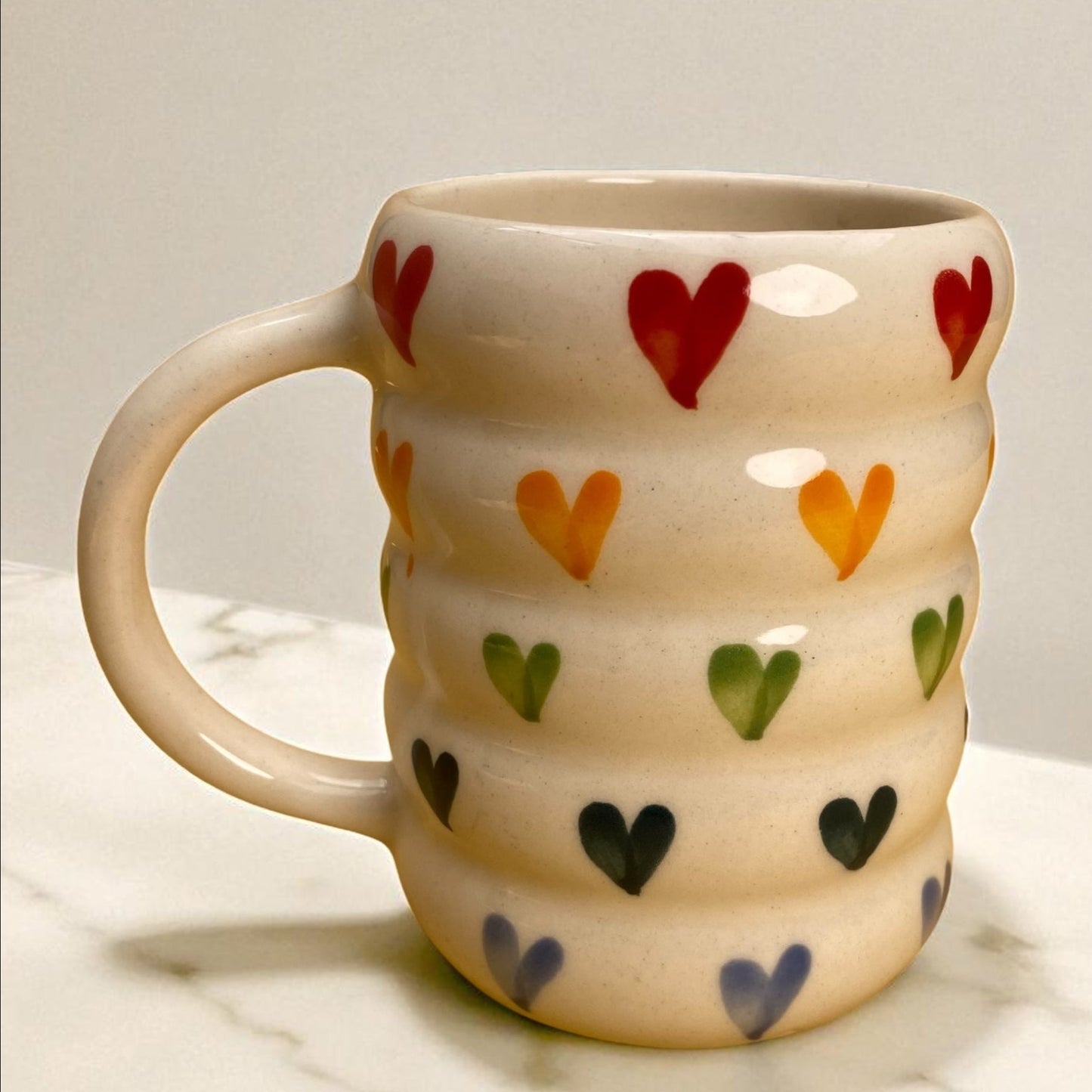 Rainbow Hearts Ripple Mug
