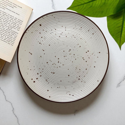 Speckle White Rim Dinner Plate