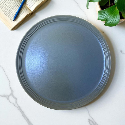 Olive Green Textured Dinner Plate