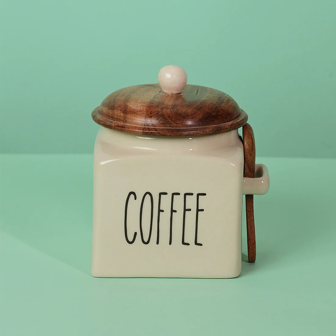 “COFFEE” Square Jar with Spoon