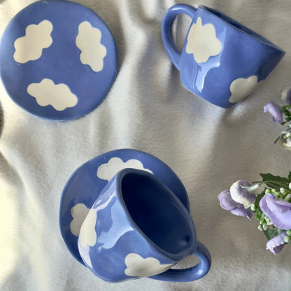 Cloudy Blue Cup & Saucer Set